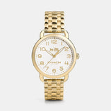 Buy Shop Coach Delancey Classic White Dial Gold Steel Strap Watch for Women - 14502261 USA Online