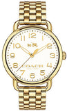 Buy Shop Coach Delancey Classic White Dial Gold Steel Strap Watch for Women - 14502261 USA Online