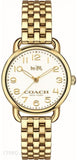 Buy Shop Coach Delancey Classic White Dial Gold Steel Strap Watch for Women - 14502261 USA Online