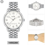 Buy Shop Coach Delancey Classic White Dial Silver Steel Strap Watch for Women - 14502260 USA Online