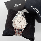 Buy Shop Coach Delancey Classic White Dial Silver Steel Strap Watch for Women - 14502260 USA Online