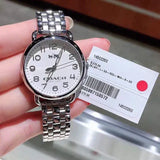 Buy Shop Coach Delancey Classic White Dial Silver Steel Strap Watch for Women - 14502260 USA Online