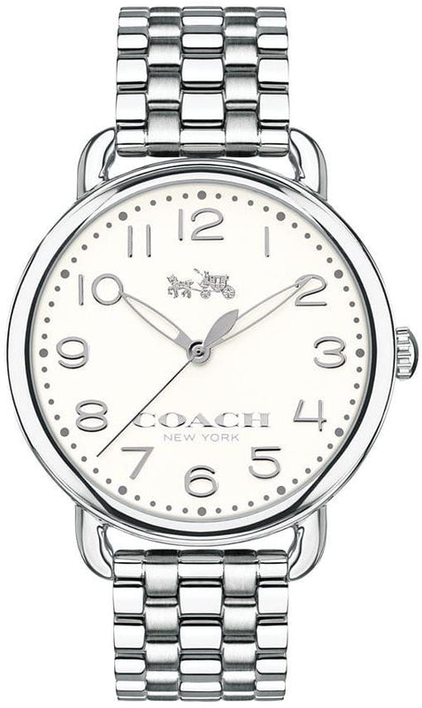 Buy Shop Coach Delancey Classic White Dial Silver Steel Strap Watch for Women - 14502260 USA Online