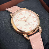 Buy Shop Coach Delancey Cream Dial Blush Pink Leather Strap Watch for Women - 14502750 USA Online