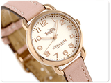 Buy Shop Coach Delancey Cream Dial Blush Pink Leather Strap Watch for Women - 14502750 USA Online