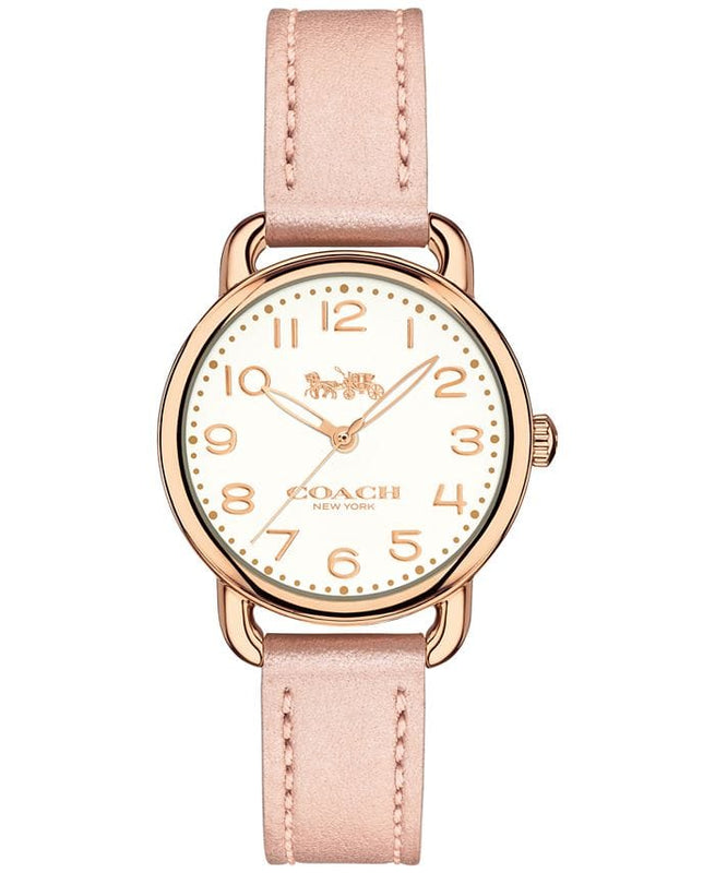 Buy Shop Coach Delancey Cream Dial Blush Pink Leather Strap Watch for Women - 14502750 USA Online