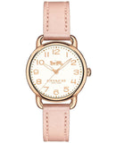 Buy Shop Coach Delancey Cream Dial Blush Pink Leather Strap Watch for Women - 14502750 USA Online