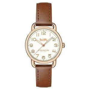 Buy Shop Coach Delancey Cream Dial Brown Leather Strap Watch For Women - 14502751 USA Online