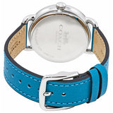 Coach Delancey White Dial Turquoise Leather Strap Watch for Women - 14502884