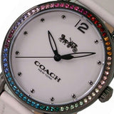 Buy Shop Coach Delancey Crystals White Dial White Leather Strap Watch For Women - 14502888 USA Online