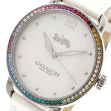 Buy Shop Coach Delancey Crystals White Dial White Leather Strap Watch For Women - 14502888 USA Online