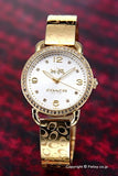Buy Shop Coach Delancey Diamonds Silver Dial Gold Steel Strap Watch for Women - 14502354 USA Online