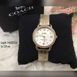Buy Shop Coach Delancey Diamonds Silver Dial Gold Steel Strap Watch for Women - 14502354 USA Online