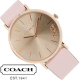 Buy Shop Coach Delancey Gold Dial Pink Leather Strap Watch for Women - 14503332 USA Online