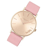 Buy Shop Coach Delancey Gold Dial Pink Leather Strap Watch for Women - 14503332 USA Online
