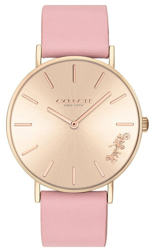 Buy Shop Coach Delancey Gold Dial Pink Leather Strap Watch for Women - 14503332 USA Online