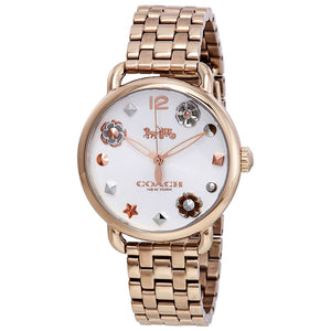 Buy Shop Coach Delancey White Dial Rose Gold Steel Strap Watch for Women - 14502811 USA Online