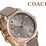 Buy Shop Coach Delancey Grey Dial Brown Leather Strap Watch for Women - 14502797 USA Online