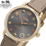 Buy Shop Coach Delancey Grey Dial Brown Leather Strap Watch for Women - 14502797 USA Online