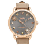 Buy Shop Coach Delancey Grey Dial Brown Leather Strap Watch for Women - 14502797 USA Online
