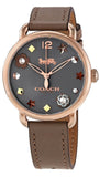 Buy Shop Coach Delancey Grey Dial Brown Leather Strap Watch for Women - 14502797 USA Online