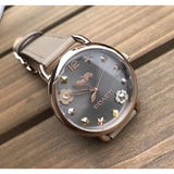 Buy Shop Coach Delancey Grey Dial Grey Leather Strap Watch For Women - 14502797 USA Online