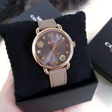 Buy Shop Coach Delancey Grey Dial Grey Leather Strap Watch For Women - 14502797 USA Online