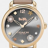 Buy Shop Coach Delancey Grey Dial Grey Leather Strap Watch For Women - 14502797 USA Online