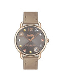 Buy Shop Coach Delancey Grey Dial Grey Leather Strap Watch For Women - 14502797 USA Online