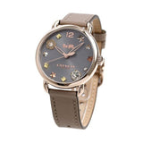 Buy Shop Coach Delancey Grey Dial Grey Leather Strap Watch For Women - 14502797 USA Online