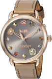 Buy Shop Coach Delancey Grey Dial Grey Leather Strap Watch For Women - 14502797 USA Online