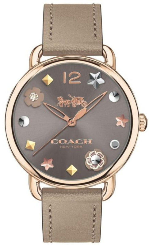Buy Shop Coach Delancey Grey Dial Grey Leather Strap Watch For Women - 14502797 USA Online