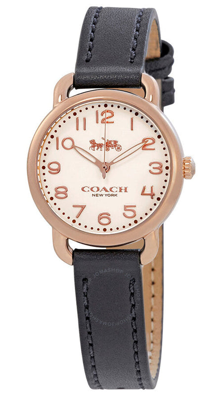 Buy Shop Coach Delancey Ivory Dial Navy Blue Leather Watch For Women - 14502749 USA Online