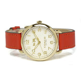Buy Shop Coach Delancey Ivory Dial Orange Leather Strap Watch for Women - 14502719 USA Online