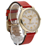 Buy Shop Coach Delancey Ivory Dial Orange Leather Strap Watch for Women - 14502719 USA Online