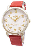 Buy Shop Coach Delancey Ivory Dial Orange Leather Strap Watch for Women - 14502719 USA Online