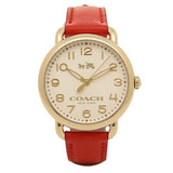 Buy Shop Coach Delancey Ivory Dial Orange Leather Strap Watch for Women - 14502719 USA Online