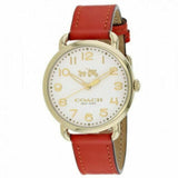 Buy Shop Coach Delancey Ivory Dial Orange Leather Strap Watch for Women - 14502719 USA Online