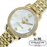 Buy Shop Coach Delancey Mother of Pearl Dial Gold Steel Strap Watch for Women - 14502478 USA Online