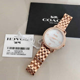 Buy Shop Coach Delancey Mother of Pearl White Dial Rose Gold Steel Strap Watch for Women - 14502479 USA Online