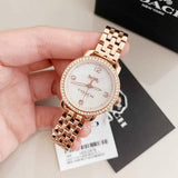 Buy Shop Coach Delancey Mother of Pearl White Dial Rose Gold Steel Strap Watch for Women - 14502479 USA Online