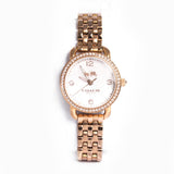 Buy Shop Coach Delancey Mother of Pearl White Dial Rose Gold Steel Strap Watch for Women - 14502479 USA Online