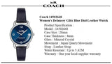 Buy Shop Coach Delancey Navy Blue Dial Blue Leather Strap Watch for Women - 14502668 USA Online