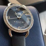 Buy Shop Coach Delancey Navy Blue Dial Blue Leather Strap Watch for Women - 14502668 USA Online