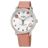 Coach Tatum White Dial Pink Leather Strap Watch For Women - 14502799