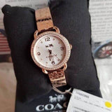 Buy Shop Coach Delancey Silver Dial Rose Gold Steel Strap Watch for Women - 14502355 USA Online