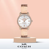 Buy Shop Coach Delancey Silver Dial Rose Gold Steel Strap Watch for Women - 14502355 USA Online
