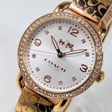 Buy Shop Coach Delancey Silver Dial Rose Gold Steel Strap Watch for Women - 14502355 USA Online