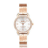 Buy Shop Coach Delancey Silver Dial Rose Gold Steel Strap Watch for Women - 14502355 USA Online