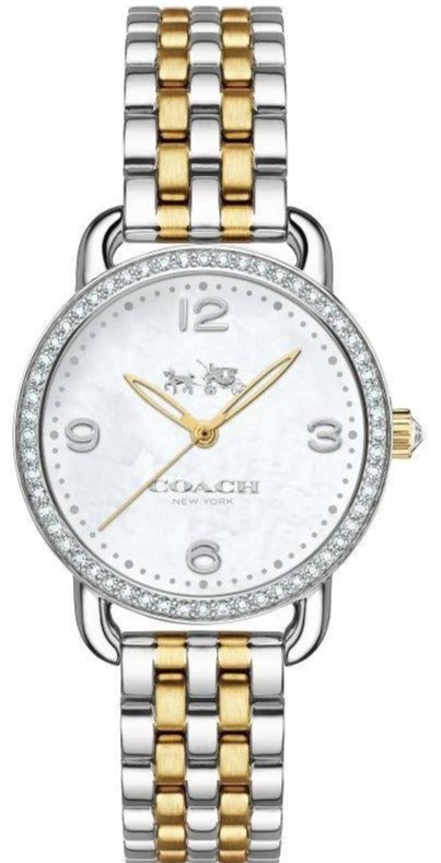 Buy Shop Coach Delancey Mother of Pearl White Dial Two Tone Steel Strap Watch for Women - 14502480 USA Online